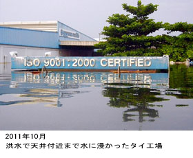 水に浸かったタイ工場